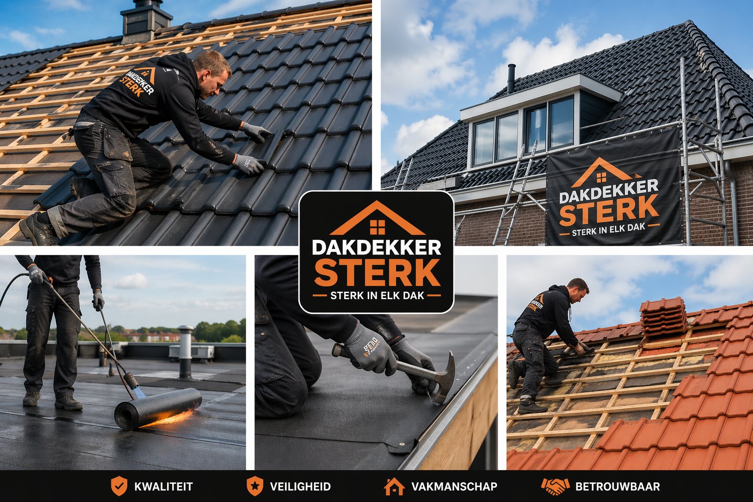 Dakdekker Sterk vakmannen aan het werk
